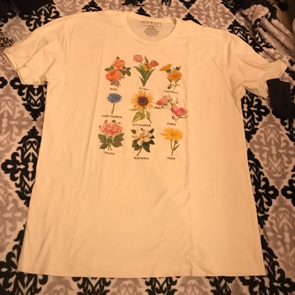 Tan colored flower Tee shirt